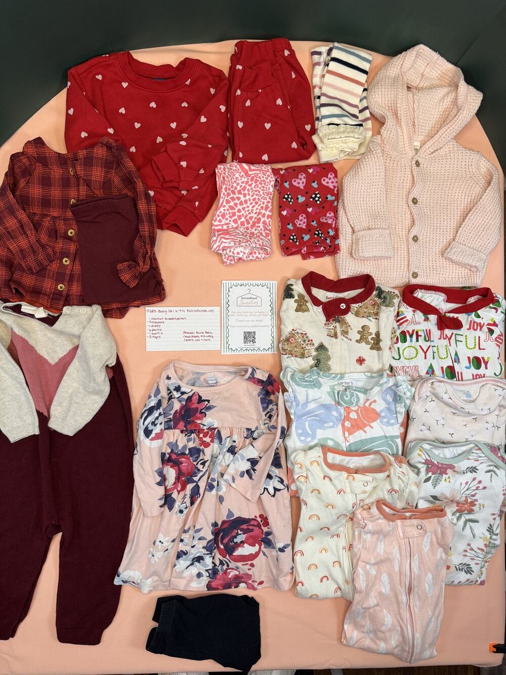 Baby Girl 6-9M Fall/Winter Clothing Lot – 18 Pieces – #683